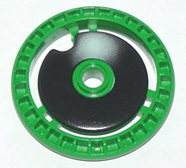 32439apb01 - Technic, Disk 5 x 5 - Notched with Pit Droid Nose Pattern