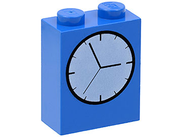 3245bpx11 - Brick 1 x 2 x 2 with Inside Axle Holder with Clock Face Pattern
