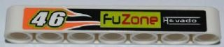 32524pb003 - Technic, Liftarm Thick 1 x 7 with Number 46, 'fuZone', 'Hevado' and Orange Flames Pattern (Sticker) - Set 8125