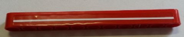 32525pb009 - Technic, Liftarm Thick 1 x 11 with White Line on Red Background Pattern (Sticker) - Set 8258