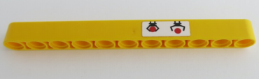 32525pb035 - Technic, Liftarm Thick 1 x 11 with Black Claws and Red Dots Pattern (Sticker) - Set 42049
