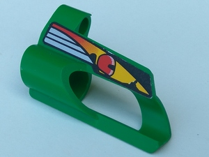 32528pb01 - Technic, Panel Fairing # 6 Small Short, Large Hole, Side B with Driver in Red Helmet Pattern (Sticker) - Set 8241
