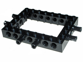 32532c01 - Technic, Brick 6 x 8 Open Center with 2 Fixed Rotatable Friction Pins on 3 Sides