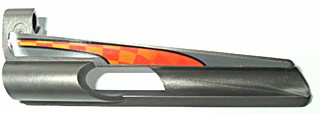 32535pb02 - Technic, Panel Fairing # 8 Small Long, Large Hole, Side B with Large Red and Orange Checkered Pattern (Sticker) - Set 8473