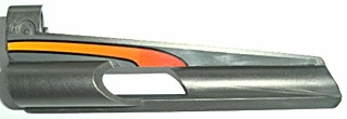32535pb03 - Technic, Panel Fairing # 8 Small Long, Large Hole, Side B with Red to Orange Fade Curve Pattern (Sticker) - Set 8473
