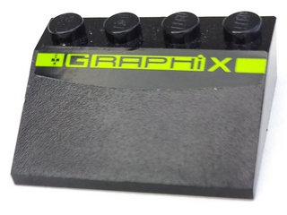 3297pb017 - Slope 33 3 x 4 with Lime 'GRAPHiX' Pattern (Sticker) - Set 8192