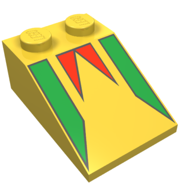 3298p19 - Slope 33 3 x 2 with Green and Red FreeStyle Pennant Pattern