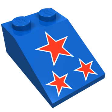 3298p21 - Slope 33 3 x 2 with Red Stars Pattern