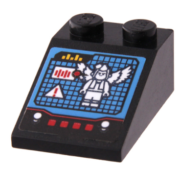 3298pb078 - Slope 33 3 x 2 with Control Panel, Screen with Flying Monkey, Lights, Buttons and Switches Pattern (Sticker) - Set 70917