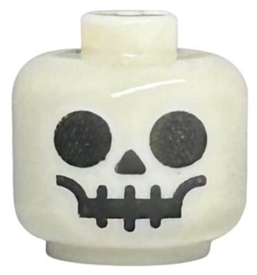 33464pb07 - Minifigure, Baby / Toddler Head with Neck with Standard Skull Pattern