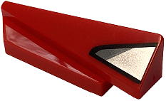 3388pb03 - Wedge 5 x 1 x 1 1/3 with 4 x 1 Base Left with Silver and Dark Silver Shapes with Black Outline (Window Frame) Pattern