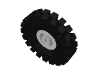 3482c02 - Wheel with Split Axle Hole with Black Tire 30 x 10.5 Offset Tread (3482 / 2346)