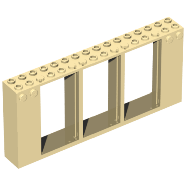 35103 - Door, Frame 2 x 16 x 6 with 3 Openings and 2 Studs on Either Side on Front