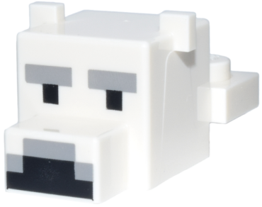 35528pb01 - Creature Head Pixelated Polar Bear with Face Pattern (Minecraft Polar Bear)