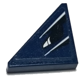 35787pb010R - Tile, Modified 2 x 2 Triangular with White Stripes, Black Panel Pattern Model Right Side (Sticker) - Set 75885