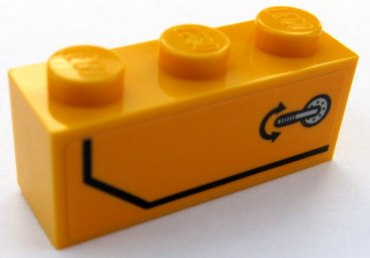 3622pb108L - Brick 1 x 3 with Door Handle and Black Stripe Pattern Model Left Side (Sticker) - Set 60159