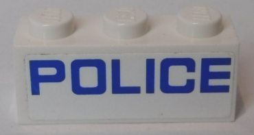 3622pb120 - Brick 1 x 3 with Blue 'POLICE' Pattern (Sticker) - Set 60048