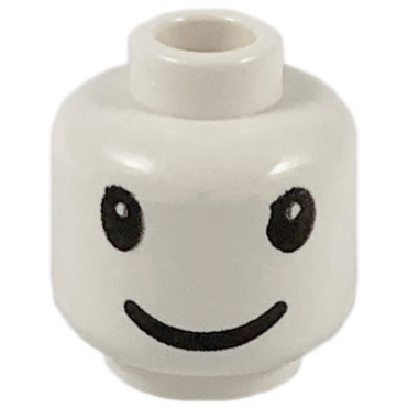 3626pb0038 - Minifigure, Head Large Black Eyes and Grin Pattern
