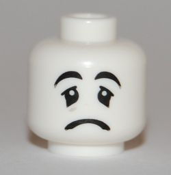 3626pb0454 - Minifigure, Head Mime Sad Face, Black Eyes with White Pupils Pattern