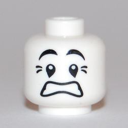 3626pb0455 - Minifigure, Head Mime Scared Look, Black Eyes with White Pupils Pattern