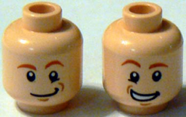3626pb0589 - Minifigure, Head Dual Sided HP Fred / George Weasley Closed Mouth / Open Mouth Smile Pattern