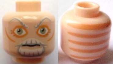 3626pb0622 - Minifigure, Head Alien with SW Ki-Adi-Mundi Pattern