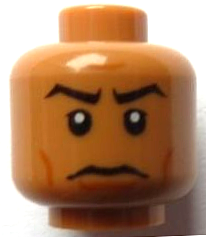 3626pb0626 - Minifigure, Head Male Stern Black Eyebrows, White Pupils Pattern (SW Captain Panaka)