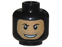 3626pb0664 - Minifigure, Head Balaclava with Face Hole, Stubble and Rakish Smile Pattern