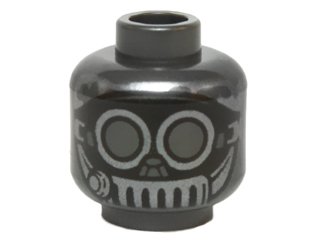 3626pb1424 - Minifigure, Head Alien with Black Mask, Silver Goggles, and Mouth Grate Pattern