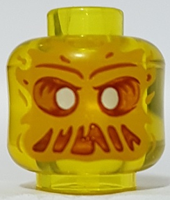 3626pb3337 - Minifigure, Head Alien Ghost with White Eyes, Bright Light Orange Face, and Slime Mouth with Frown Pattern - Vented Stud