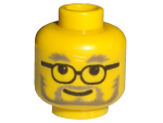 3626px14 - Minifigure, Head Glasses with Gray Eyebrows, Beard and Moustache Pattern