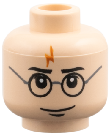 3626px327 - Minifigure, Head Glasses with Lightning Bolt on Forehead, Eyebrows Above Glasses Pattern (HP Harry)
