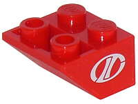 3660pb004 - Slope, Inverted 45 2 x 2 with Flat Bottom Pin with White Stylized 'LT' Racing Logo Pattern on Both Sides (Stickers) - Set 8210