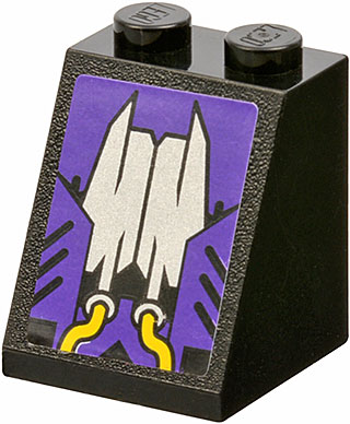 3678bpb026 - Slope 65 2 x 2 x 2 with Bottom Tube with Hydraulic Claws Pattern (Sticker) - Set 8115