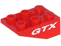 3747apb01 - Slope, Inverted 33 3 x 2 with Flat Bottom Pin without Connections between Studs with White GTX Pattern on Both Sides (Stickers) - Set 8210