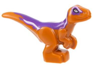 37829pb10 - Dinosaur Baby Standing with Dark Purple Back, White Stripes, and White Eyes Pattern