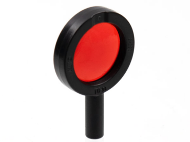 38648c02 - Minifigure, Utensil Magnifying Glass Thick Frame and Hollow Handle with Trans-Red Lens