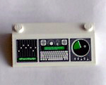 3939pb03 - Slope 33 3 x 6 with Inner Walls with Computer/Radar Console Pattern (Sticker) - Set 7237