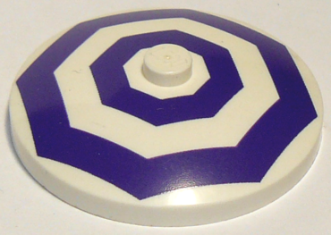 3960pb020 - Dish 4 x 4 Inverted (Radar) with Solid Stud with 2 Dark Purple Octagons Pattern
