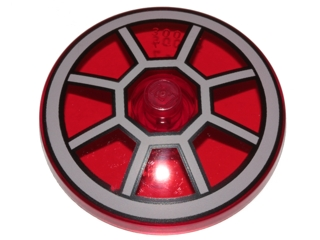 3960pb042 - Dish 4 x 4 Inverted (Radar) with Solid Stud with Radial TIE Fighter Cockpit Pattern