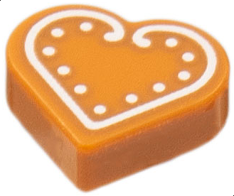 39739pb05 - Tile, Round 1 x 1 Heart with White Cookie Icing Pattern