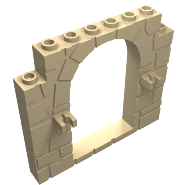 40242 - Door, Frame 1 x 8 x 6 Arched with Clips and Stone Profile