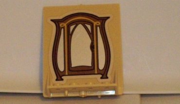 40249pb03 - Door 2 x 5 x 5 Swivel, Bracket Base with HP Mirrored Wardrobe Pattern (Sticker) - Set 4752