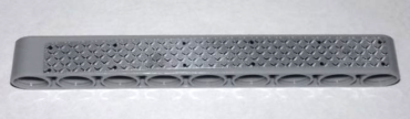 40490pb039 - Technic, Liftarm Thick 1 x 9 with Silver Tread Plate and 12 Bolts Pattern (Sticker) - Set 9395