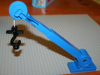 40633c03 - Duplo Crane Telescoping Boom Assembly with Black Hook, White String, and Blue Winch Drum