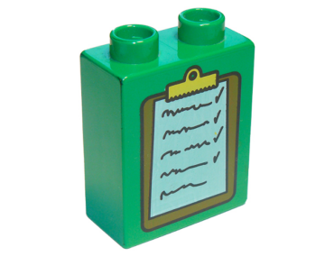 4066pb113 - Duplo, Brick 1 x 2 x 2 with Clipboard Pattern