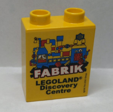 4066pb702 - Duplo, Brick 1 x 2 x 2 with Legoland Discovery Centre FABRIK 2016 Pattern