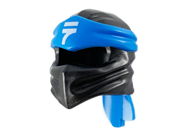 40925pb11 - Minifigure, Headgear Ninjago Wrap Type 4 with Molded Dark Azure Headband and Printed White Ninjago Logogram Letter N Pattern