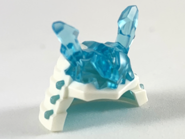 41153pb01 - Minifigure, Headgear Helmet Ninja (Ninjago Samurai) with Molded Trans-Light Blue Crystal Horns Pattern