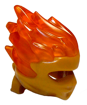 41163pb01 - Minifigure, Headgear Ninjago Wrap Type 5 with Molded Trans-Orange Flames Pattern